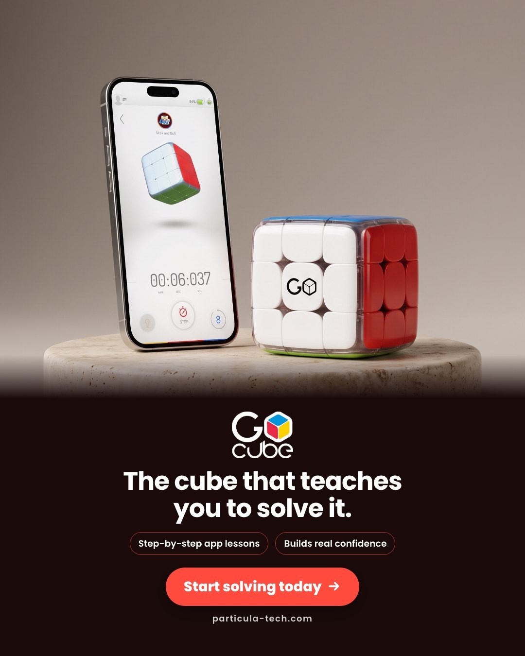 The cube that teaches you to solve it.