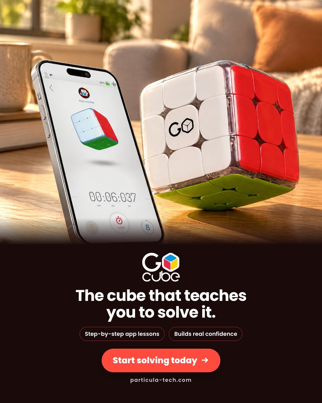The cube that teaches you to solve it.